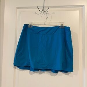 Athletic Tennis Skirt with Built-In Shorts – Blue